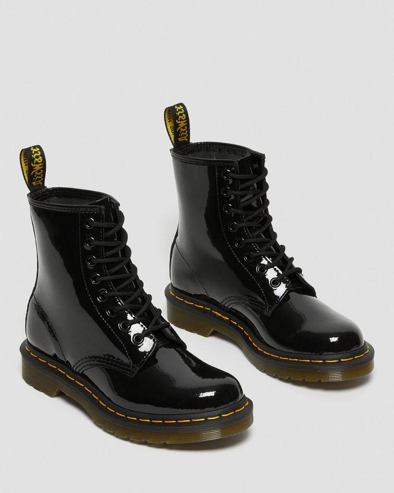 Dr Martens 1460 Lak Leren Veterlaarzen Dames Zwart | NL 581RVD